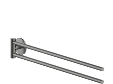 Настінний тримач для рушників Lenz Juna in, графіт, 40 см, з антибліковою поверхнею, для кріплення на стіну (на клей або шурупами)