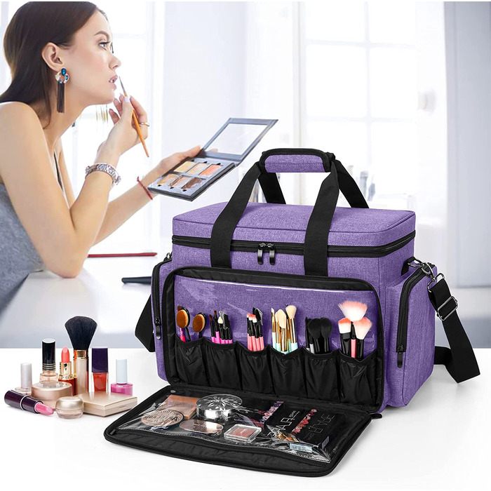Органайзер для макіяжу BAFASO: велика косметичка для косметики, кейс для косметики для жінок, органайзер для подорожей (фіолетовий)