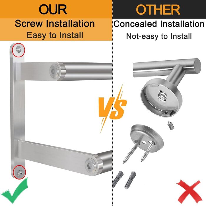 Тримач для рушників на стіну, 60 см, нержавіюча сталь, для ванної, спальні, кухні, щітковий нікель