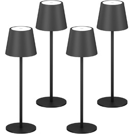 LED настільна лампа K-Bright з регулюванням яскравості, акумуляторна, бездротова, 36.5 см, тепле світло 2700K, USB-C, IP54, пісочний колір (чорний)