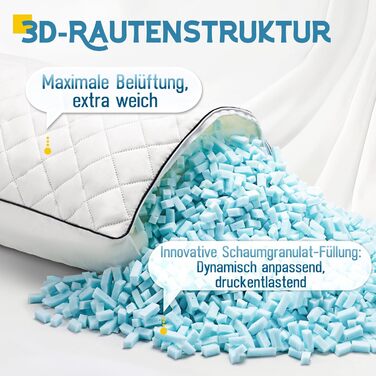 Подушка для сну на все тіло AS AWESLING з ефектом пам'яті (Memory Foam), біла, 160 x 50 см, з чохлом для підтримки бокового сну