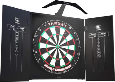 Система освітлення дротиків Target Darts Arc у домашній шафі Набір включає дошку для дартсу Чемпіона світу та 2 набори дартсів, чорні, стандартного розміру