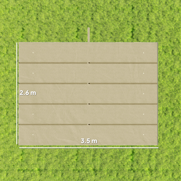 Тент для перголи 4x3 м, вмотуючий, з дренажними отворами, стійкий до погодних умов, поліестер, бежевий