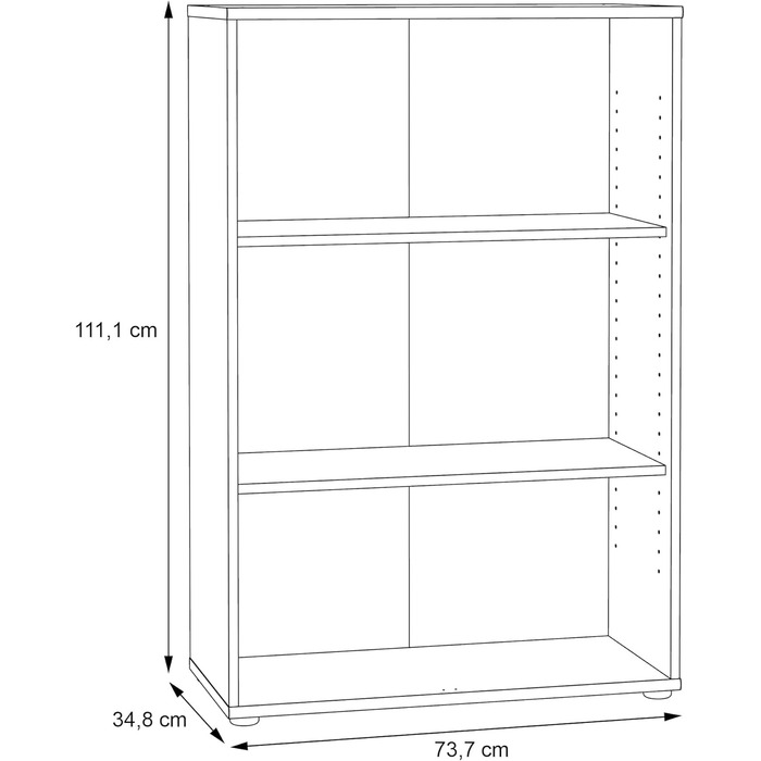 Книжкова шафа Newroom Shelf Artisan Oak Modern - 73.7x111.34.8 см (ШxВxГ) - Шафа з стоячою полицею - Lucius.Fourteen Кабінет Вітальня 09- Полиця V3