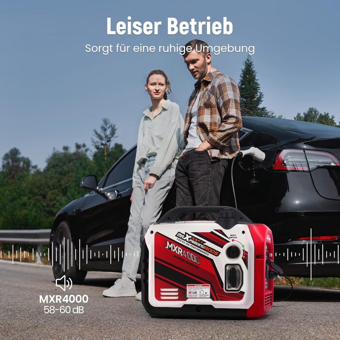 Інверторний генератор maXpeedingrods 2000W: бензиновий, 4-тактний, з USB та 230V, цифровий дисплей, для кемпінгу та подорожей