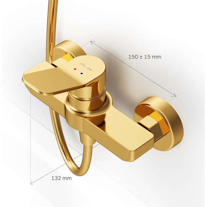 Змішувач для ванни AM.PM X-Joy чорного матового кольору з виливом, одноручний, для ванни та душу, FXA10022