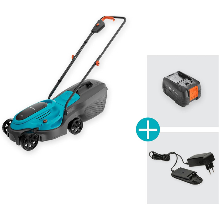 Акумуляторний газонокосарка Gardena EasyMax 30/18V Ready-to-Use Set - 32 см, для малих садів, Power for All-Akku