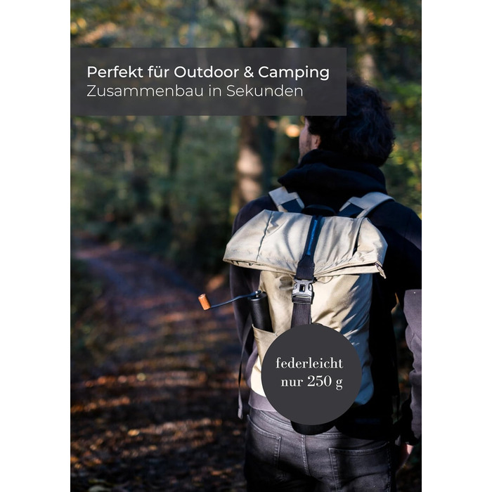 Ручна кавомолка Lambda Coffee з нержавіючої сталі та керамічним жорном | Для еспресо та інших сортів кави | З регулюванням ступеня помолу | Nautic Night