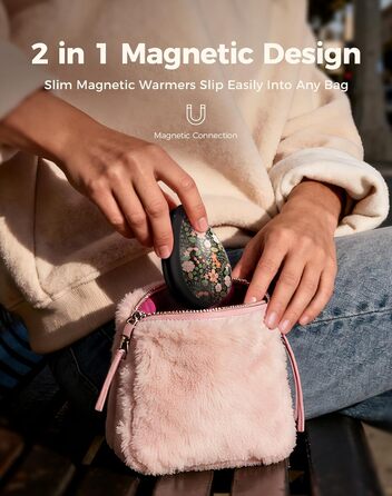 Електричні грілки для рук OCOOPA 2 шт. - стильні, у формі діаманта з магнітом, акумуляторні, для жінок, подарунок, для Реяно, піших прогулянок, кемпінгу