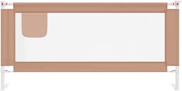 Бортик для ліжка дитячого vidaXL 200x25 см, бежевий (Taupe), захист від випадання, тканинний