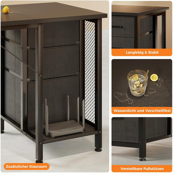 Комп'ютерний стіл Coleshome з 6 висувними ящиками, 160x52 см, білий, для дому та офісу