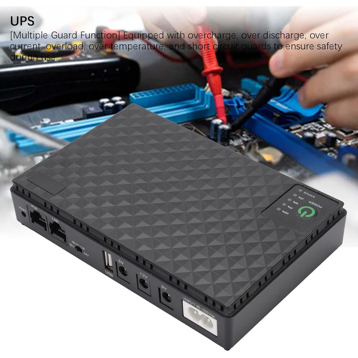 Портативний Mini UPS - Джерело живлення для роутера/модема/камери з батареєю, безперебійне живлення (EU-штекер 85-265V)