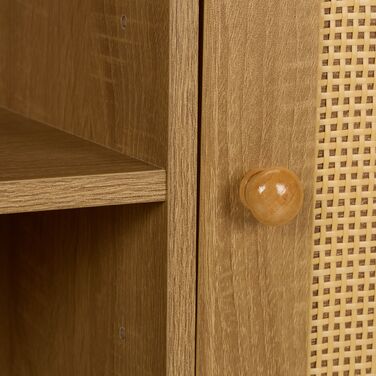 Тумбочка Relaxdays з 2 ротанговими дверцятами