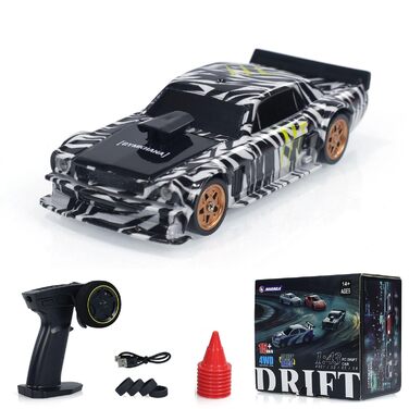 RC Автомобіль 1/43 Масштаб Drift Авто 4WD Радіокерування Готовий до Гонок З Підсвіткою Сірий
