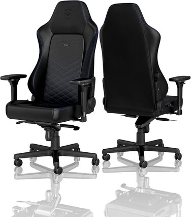 Крісло ігрове Noblechairs HERO - офісне крісло, стільниця з PU-шкіри, чорно-синій колір