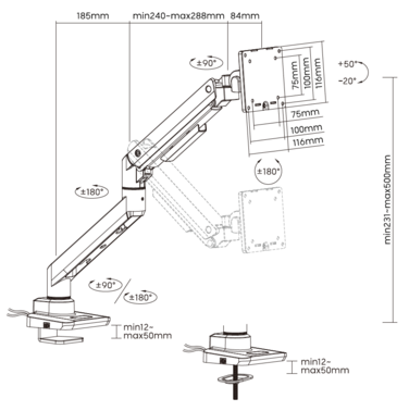 Настільне кріплення для монітора OfficePro MA802B