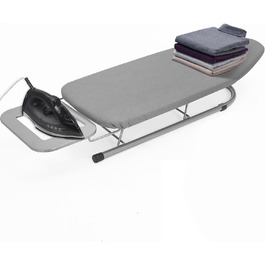 Прасувальна дошка Rainberg Tisch-Bügelbrett: компактна, сіра, 76 x 30 см, з бавовняним покриттям та підставкою для праски