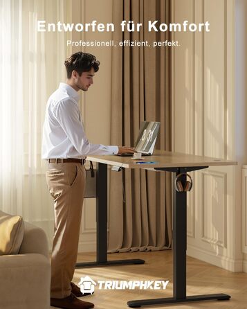 Регульований стіл висотою 200x80 см з USB-портом, 3 режими пам'яті, антиколізійна система, комп'ютерний стіл, горіх+чорний