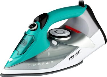 Праска з парою, праска з керамічною підошвою, самоочищення, резервуар 340 мл, 3000 Вт, автоматичне вимкнення, зелена