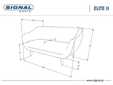 Софа ELITE 2 VELVET темний беж/венге BL.40