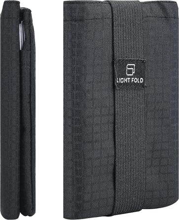 Тонкий гаманець LIGHT FOLD до 12 карт з RFID 9,5х6,5х2 см чорний