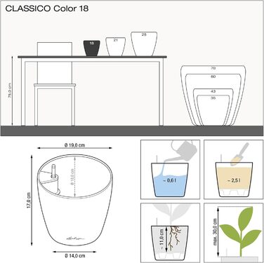 Горщик для квітів LECHUZA CLASSICO Color 35 Sandbraun (19x19x17 см)
