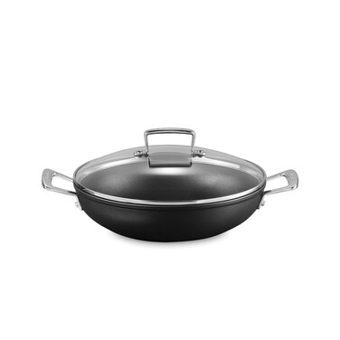 Каструля зі скляною кришкою низька 2,3 л чорна Le Creuset