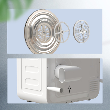 Сушарка для білизни 4 кг, компактний дизайн, 5 режимів, таймер, білий+чорний