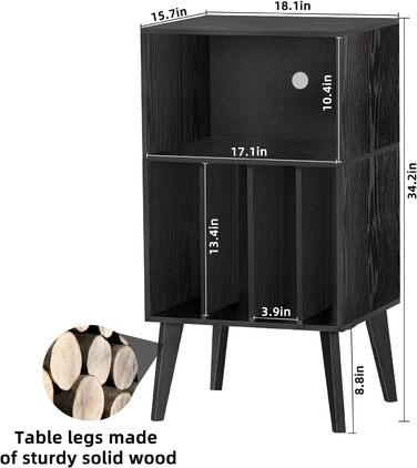 Стійка для програвача вінілу на 160 платівок, органайзер для вінілових платівок, ретро стиль, білий (чорний)