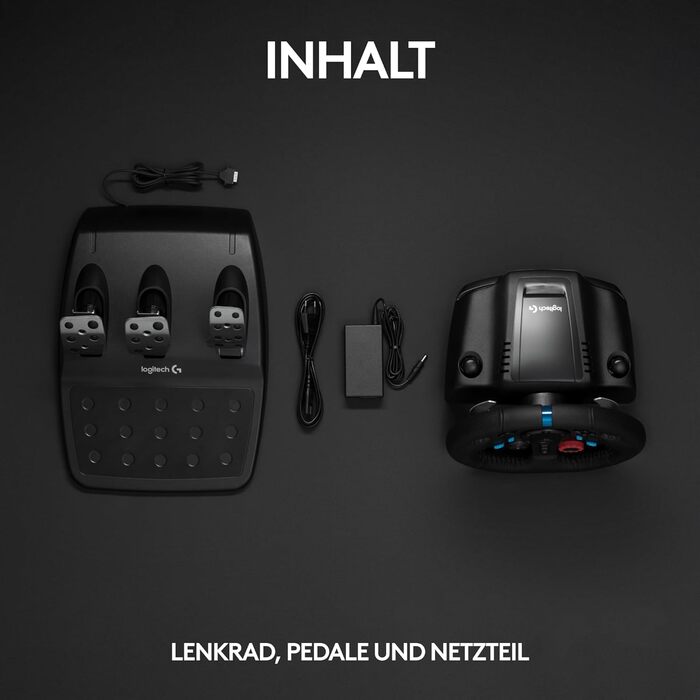 Logitech G29 Driving Force Racing Wheel – Ігровий кермо з Force Feedback для PS5, PS4, PC, Mac. Шкіряне кермо, педалі з нержавіючої сталі.