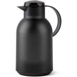 Термос Emsa Samba 1,5 л з Quick Press, 12 год тепло, 24 год холод, прозорий чорний