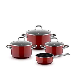 Набір каструль WMF Fusiontec Essential Pro 4 предмети, червоний, індукція, Made in Germany