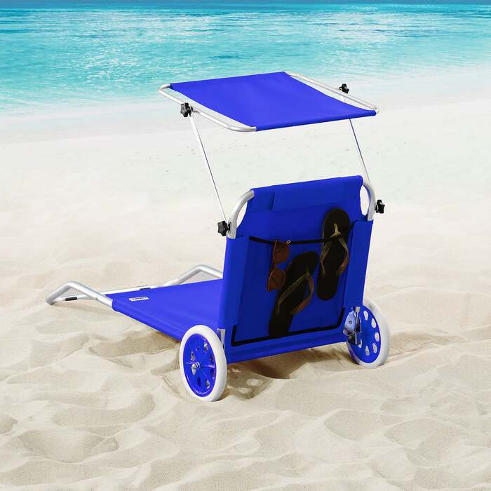 Шезлонг Crete Blue Alu з колесами