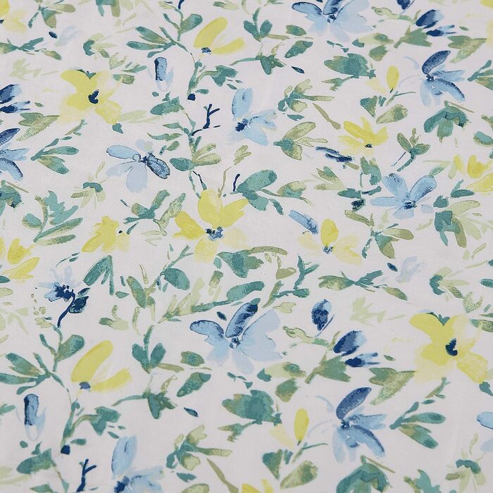 Шторка для душу Laura Ashley, бавовна, квітковий візерунок, 182.9 x 182.9 см, Nora Blue