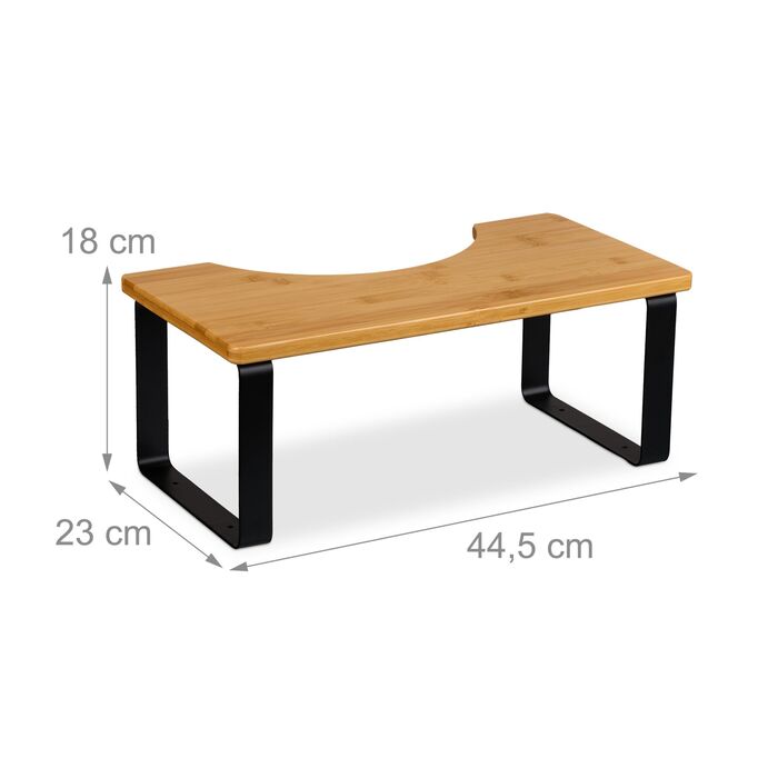 Підставка для ніг під час сидіння на унітазі Relaxdays, бамбук та метал