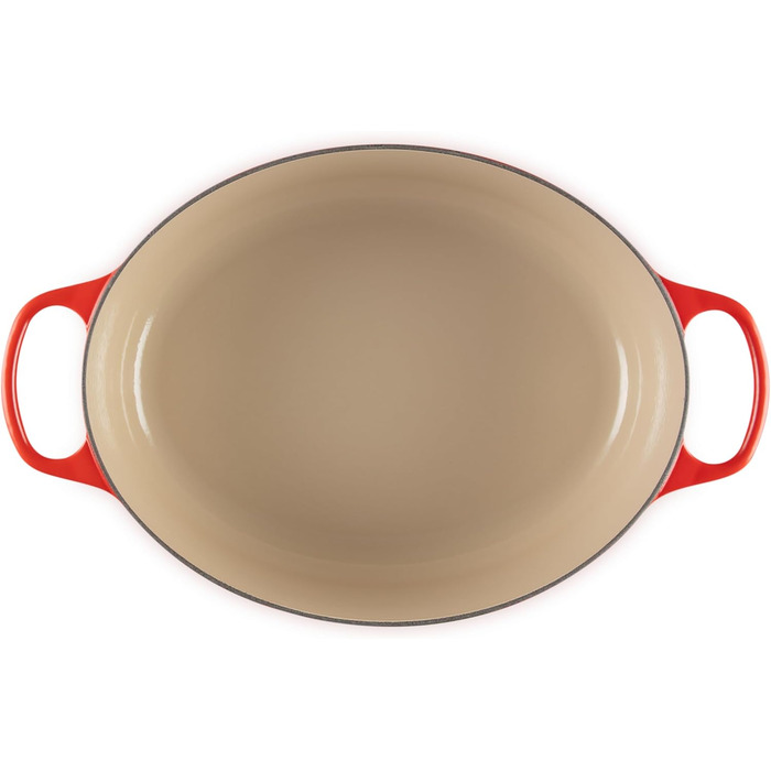 Le Creuset Signature Bräter aus Gusseisen mit Deckel, 35 см, овальний, 8,9 л, Kirschrot