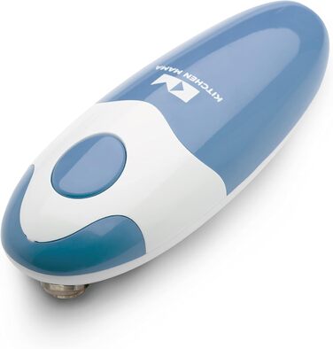 Електричний відкривач банок Kitchen Mama 2.0: автоматичний, бездротовий, з гладкою кромкою, харчовий, Blaugrau