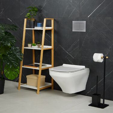 Набір для туалету Relaxdays з бамбука та нержавіючої сталі