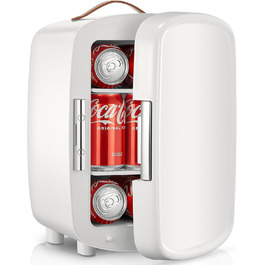 Міні холодильник FOHERE 10 л (12 банок), білий: для косметики, напоїв, авто, офісу