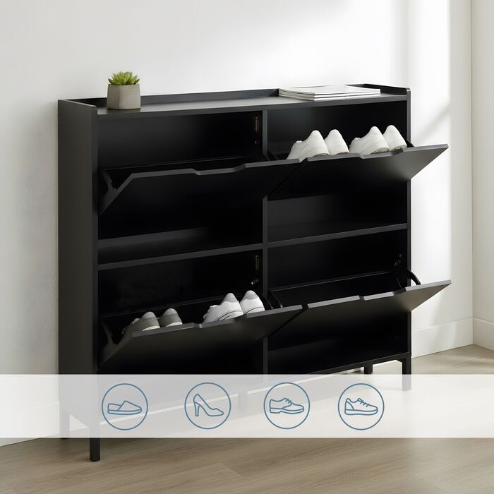 Зручний вузький органайзер для взуття Relaxdays з 4 відділеннями