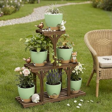 Набір горщиків для квітів ZMTECH 25 см з підставкою, пластикові, самополив, індикатор рівня води, для дому та саду (2 шт.)