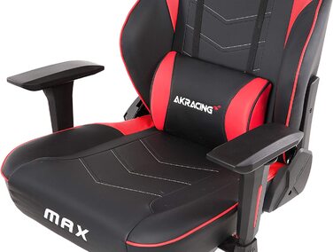 Ігрове крісло AKRacing Master Max, PU шкірозамінник, гарантія 5 років (чорний/червоний)