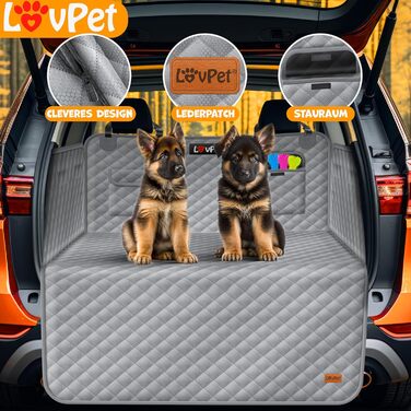 Ковдра для собак Lovpet для захисту багажника на заднє сидіння автомобіля (сіра)