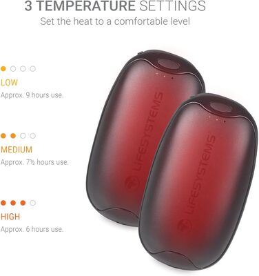 Грілки для рук LifeSystems Twin-Pack з Power Bank (2x5000mAh), USB/USB-C, 3 режими нагріву, до 9 годин