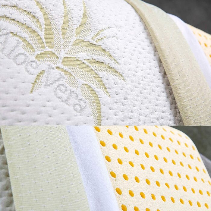 Ортопедичні подушки EVERGREENWEB 2 шт. з віскоеластичної піни 40x70x12 см з чохлом з алое вера. Виробництво Італія.