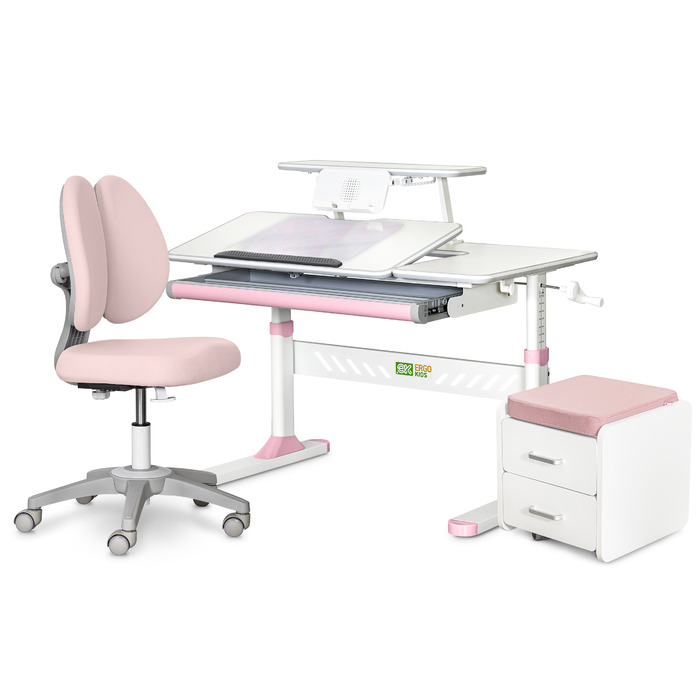 Комплект (L) Evo-Kids TH-320 Pink (парта + крісло + тумба) (арт. TH-320 + Y-412 Lite + BD C3_PINK)