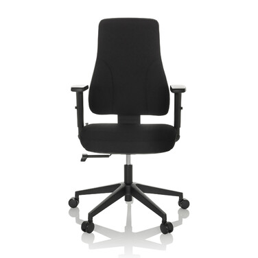 Офісне крісло MATHES, обтягнуте тканиною, чорного кольору. hjh OFFICE