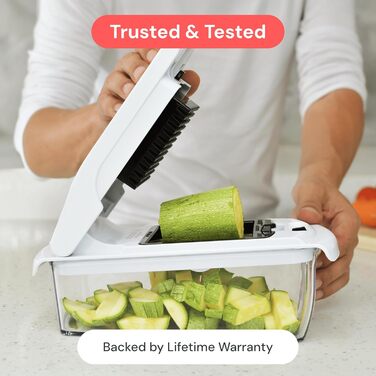 Набір для нарізки овочів та фруктів 4-в-1 (білий) - спіралізатор, нарізувач, шинкувальник, нарізувач кубиками