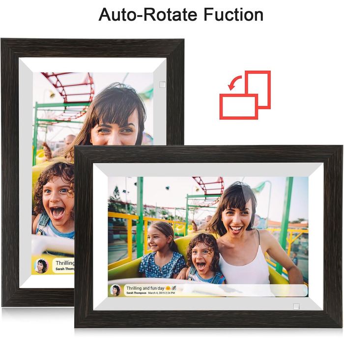 Цифровий фоторамка Cytem 10.1 дюйма | Wi-Fi, FrameO Software, 32GB, Сенсор руху, Автоматичне повороту, IPS 16:10, Touchscreen, Коричневе дерево