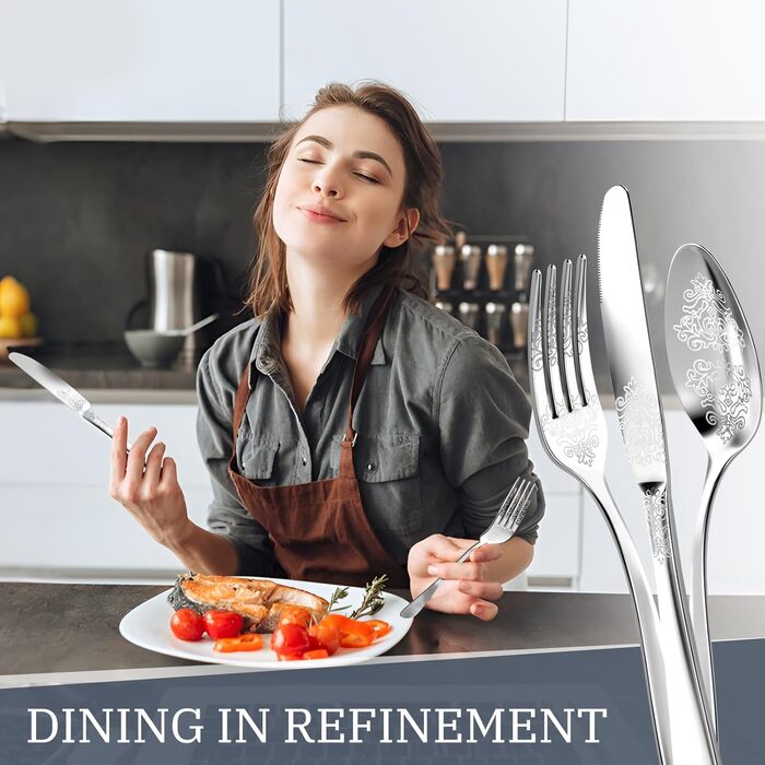 Набір столових приборів DRAGON RIOT Gold 30 предметів: столові прибори з нержавіючої сталі для 6 осіб, набір ножів, виделок, ложок, столовий прибор для дому, ресторану, вечірки, золотистий колір